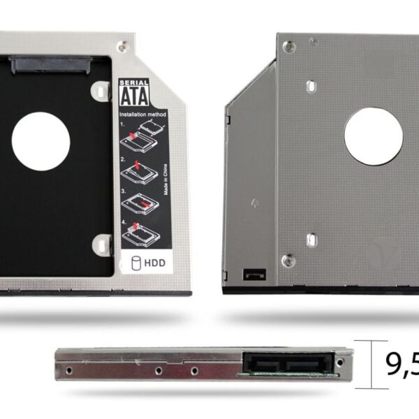 Adaptador para Hd 2.5 SATA DVD Drive Caddy 12,7mm Notebook
