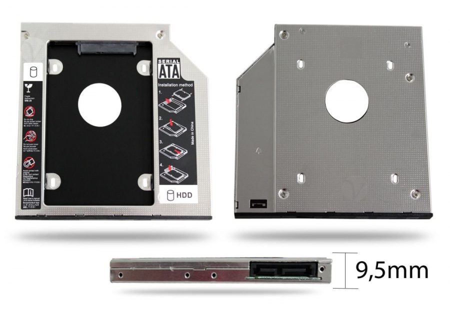 Adaptador para Hd 2.5 SATA DVD Drive Caddy 12,7mm Notebook - Imagem 2