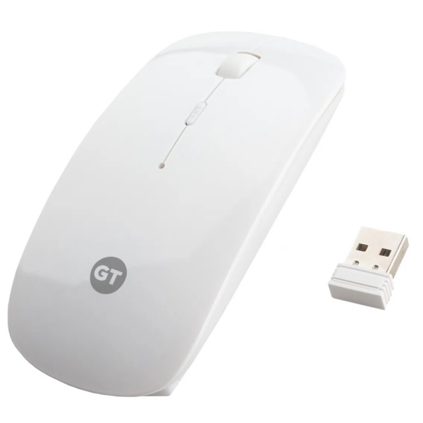 Mouse Óptico Branco Sem Fio Wireless GT WSL